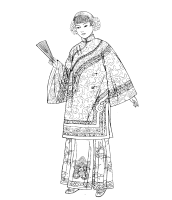 A coloring page of chinese clothing